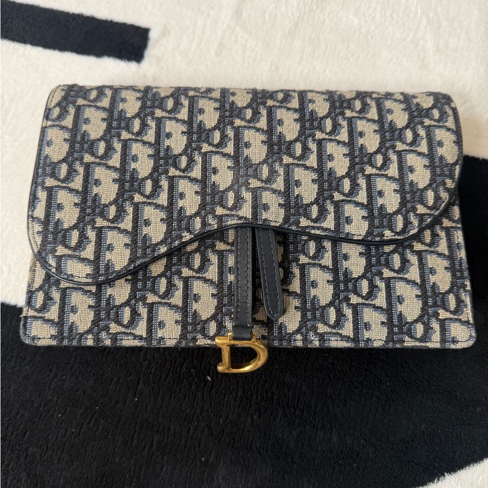 Dior Monogram Clutch - Black and Cream